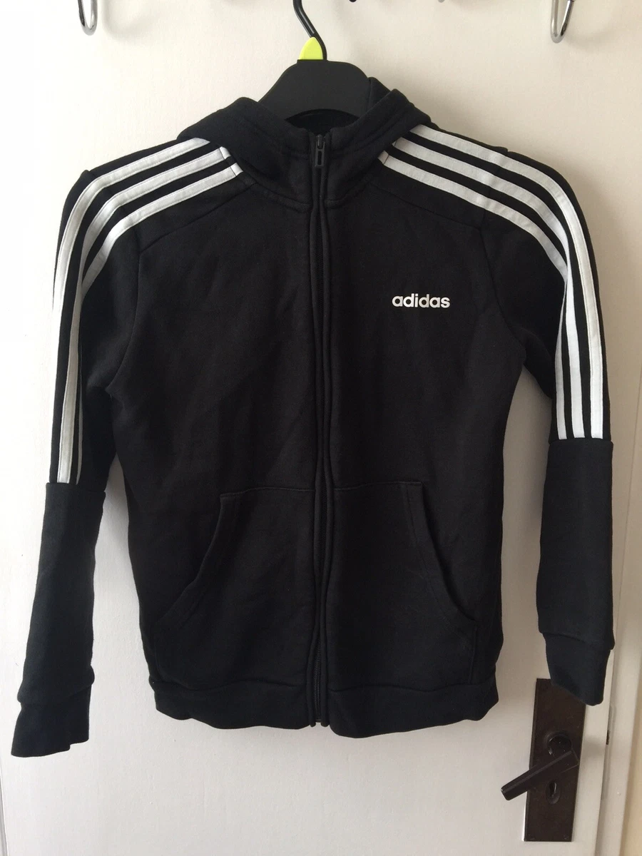 Girls black adidas tracksuit top new arrivals