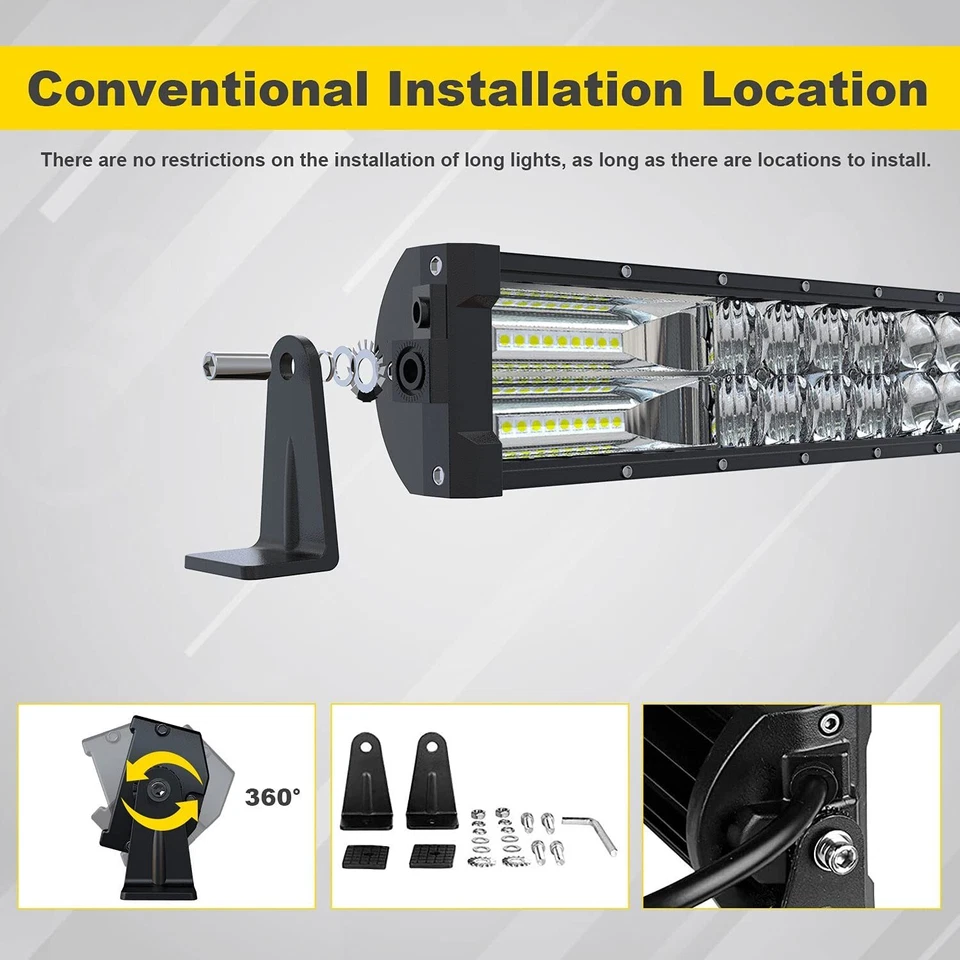 52" inch Curved LED Light Bar Combo + 4" Led Pods Offroad For Ford SUV toyota Foto 4 de 4