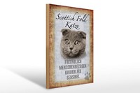 Holzschild Spruch 30X40 Cm Scottish Fold Katze Geschenk Deko Schild