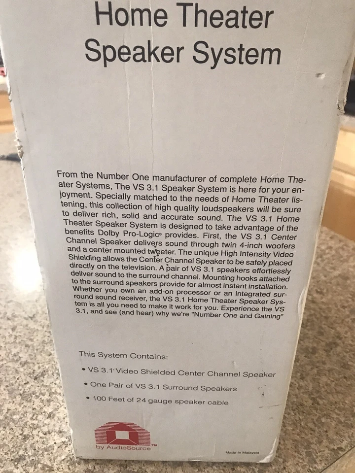 AudioSource VS 3.1 Home Theater Speaker Surround System Center 3 Speakers New - Image 2 of 4