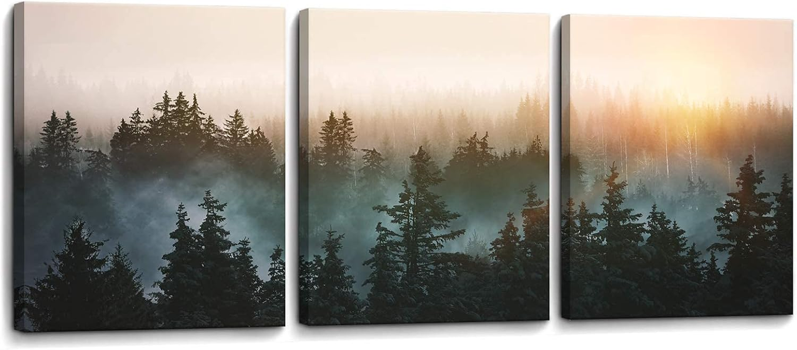 Sunlit Forest Canvas Wall Art for Bedroom and Living Room