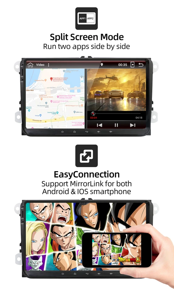 Autoradio For For VW GOLF 5 6 Plus PASSAT Android 12.0 Stereo GPS Navigatore DAB - Immagine 4 di 4