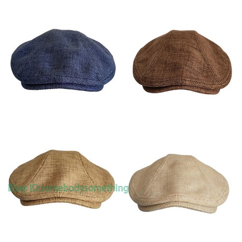 Primavera Hombres Algodón Lino Gatsby Gorra Hiedra Sombrero Conducción Plano Cabbie Newsboy - Imagen 5 de 28