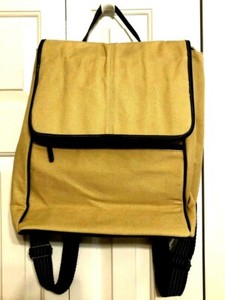 orange canvas backpack