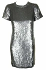 Polo Ralph Lauren Brushed Silver Sequin Short Sleeve Ladies Dress Size 0 - 12