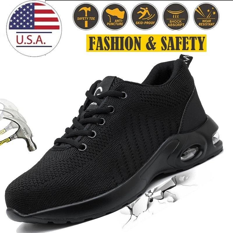 Mens Indestructible Safety Work Shoes Steel Toe Boots Lightweight Sneakers Shoes