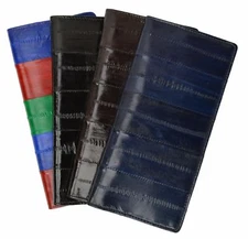  Eel Skin Leather Checkbook Cover Basic Case Plain Wallet personal check Holder