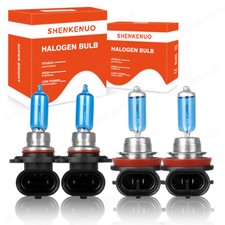 9005 H11 Halogen Headlight Kit Combo Bulbs Highlow Beam Super Bright Warm White