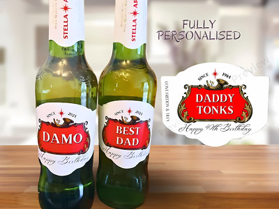 Personalisierter Stella Bierflasche Etikett Aufkleber Geburtstag Geschenk Hirsch Weihnachten