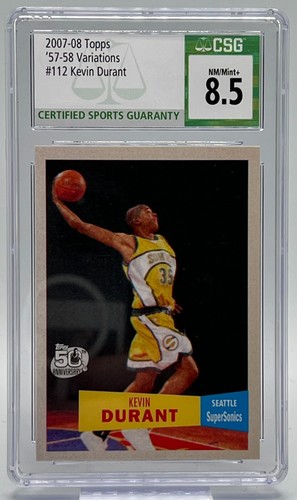 2007-08 Topps - 1957-58 Variations #112 Kevin Durant Rookie Card - CSG 8.5 NM