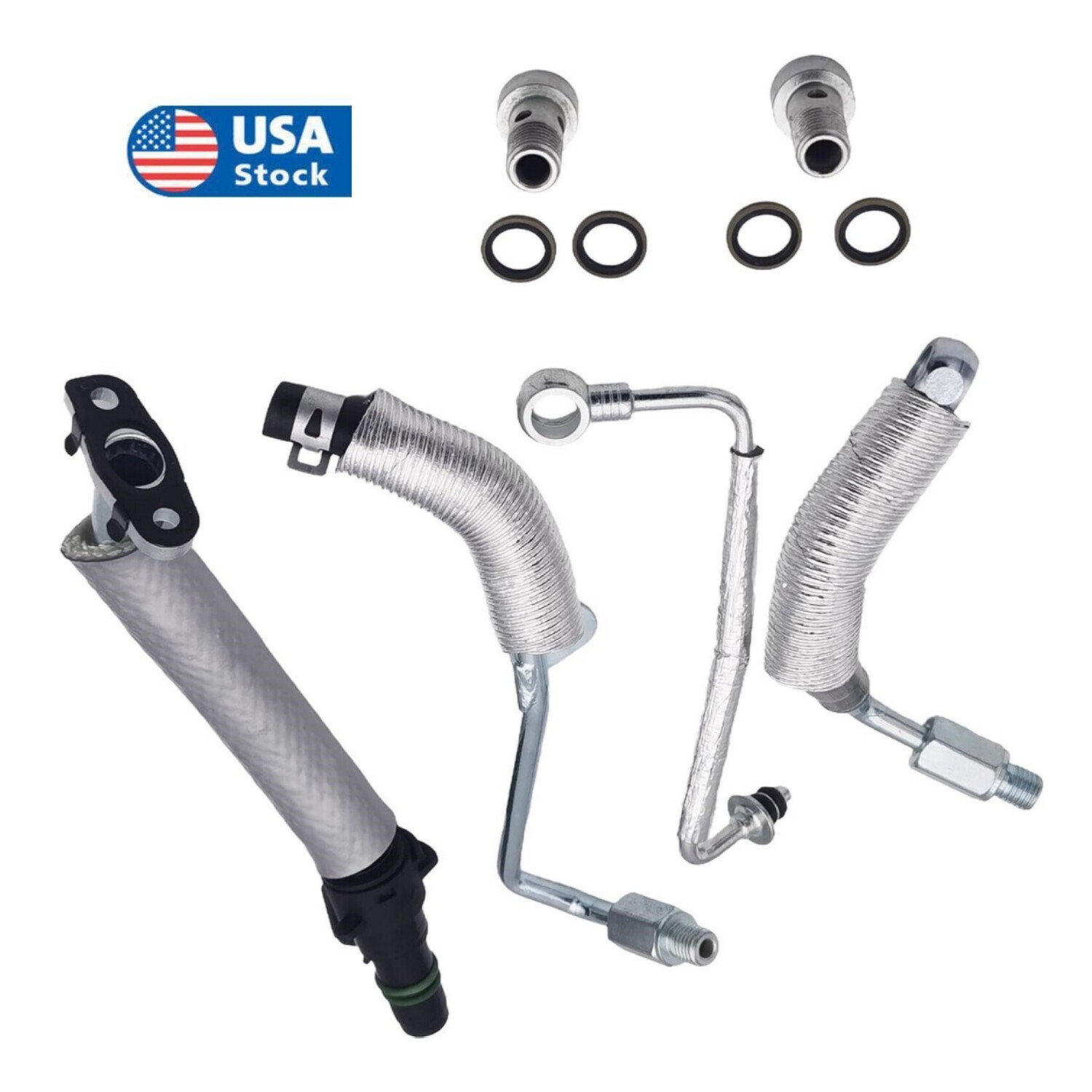 4× Turbo Oil Return Drain Oil Feed Pipe Kits For Chevy Cruze Sonic 1.4L 55567067