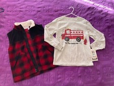 BOYS Jacket Shirt 2 PC. SET SZE S FIRETRUCK SHIRT WARM New. 1X1996