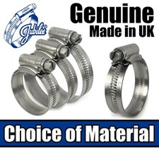 Genuine Jubilee Hose Clips Stainless Steel / Mild Steel Pipe Clamps Worm Drive