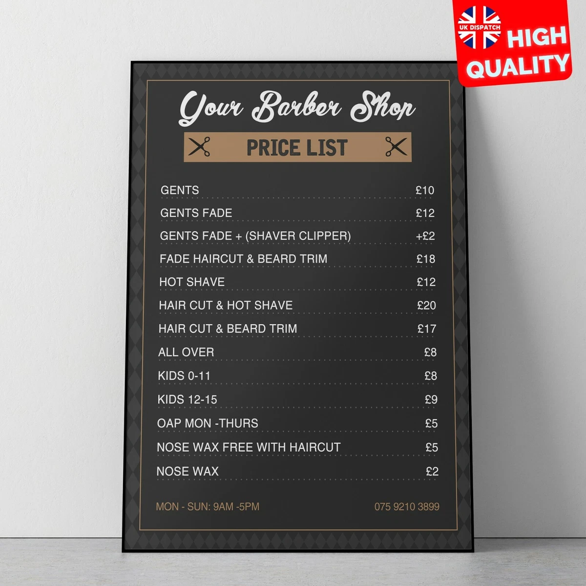 Barber 2024 price list