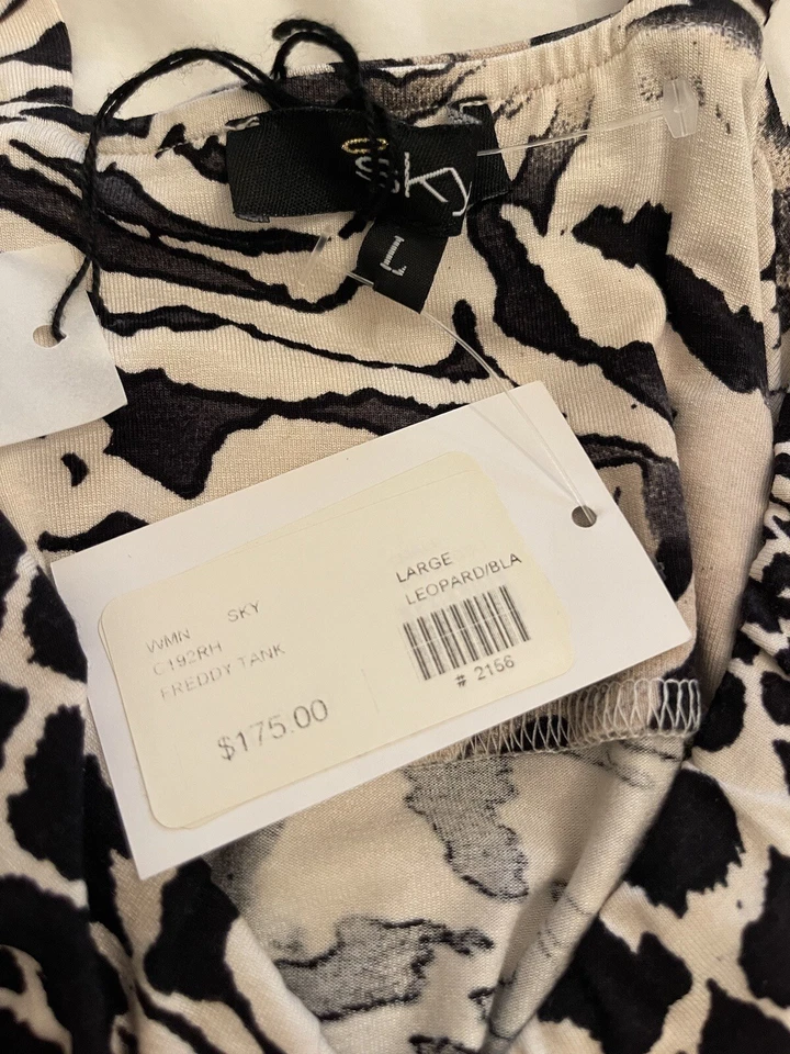 Top Mujer SKY LEOPARD/NEGRO FREDDY TANK NUEVO CON ETIQUETAS Foto 4 de 4