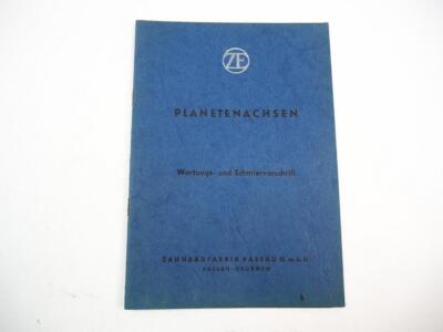 ZF PLA PSA Planetary Axles Maintenance Lubrication Instructions