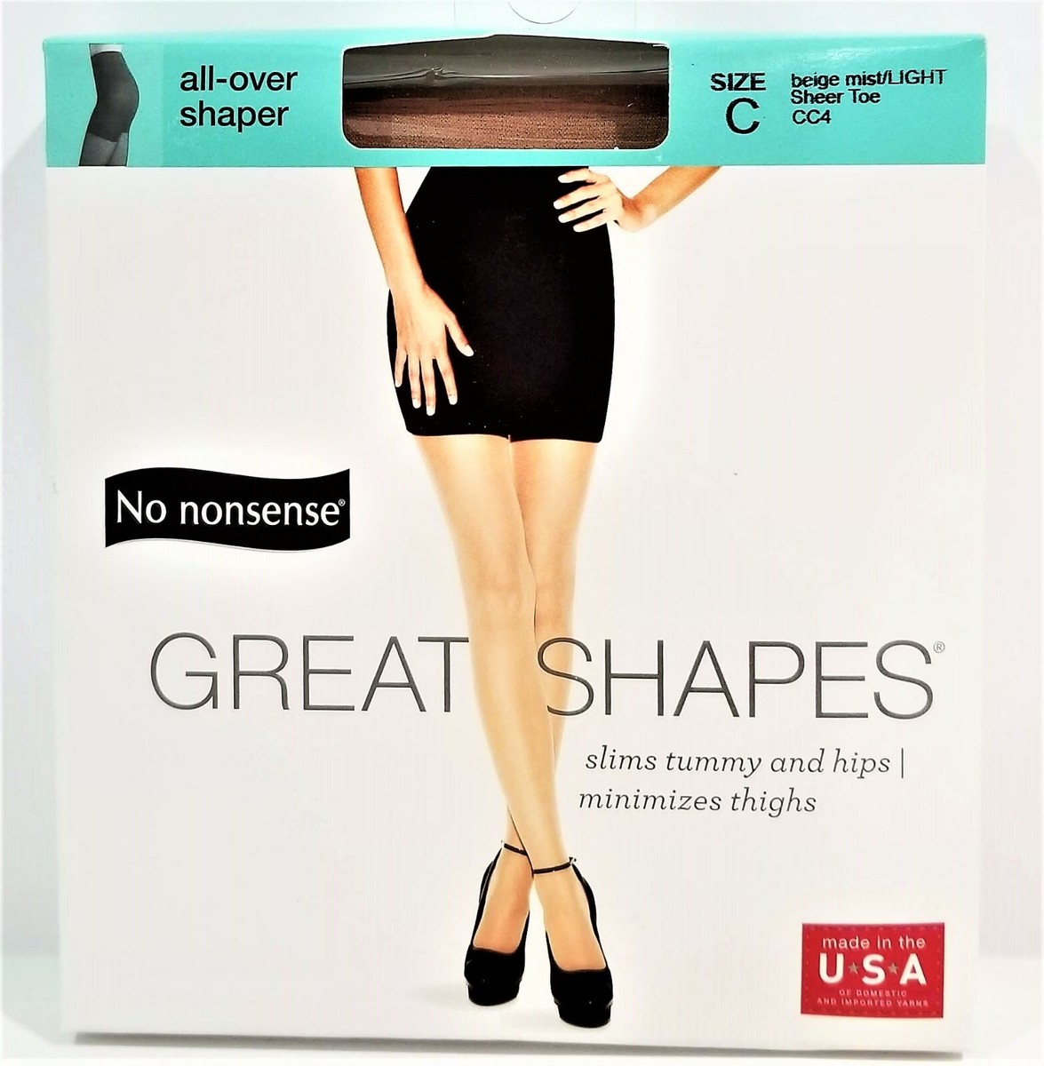 Great Shapes All-Over Shaper Sheer Toe Body Shaping Pantyhose C