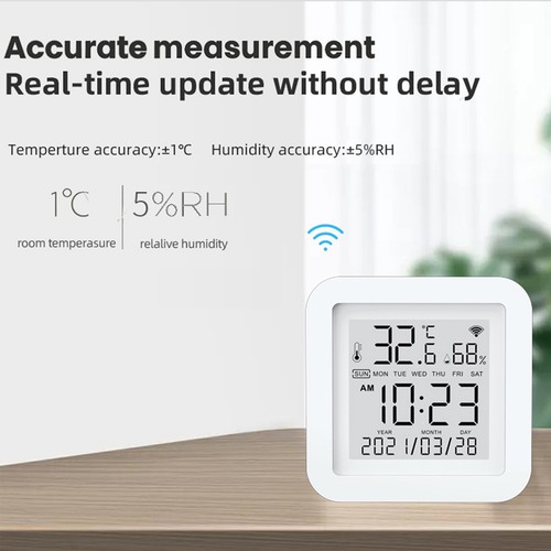 Smart WiFi Thermometer Hygrometer Indoor LCD Temperature Humidity Sensor F6K0 - Picture 5 of 12