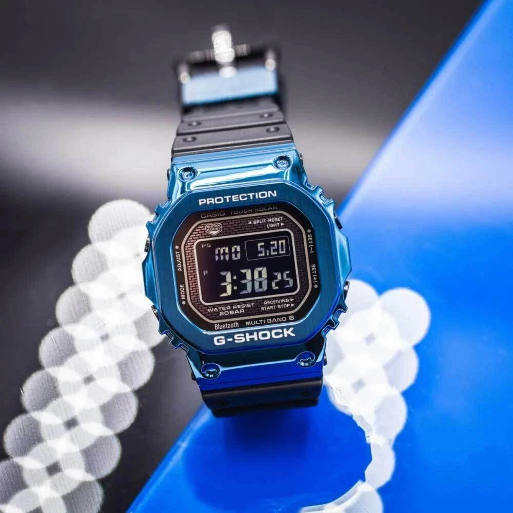 Casio G-Shock Metal Case Resin Band Bluetooth Blue Watch GShock GMW-B5000G-2