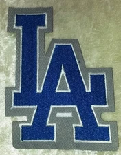 LA Dodgers Blue LA 3.5" Iron On/Sew On Embroidered Patch ~ Free Tracking!