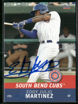 Eddy Julio Martinez Signed 2016 South Bend Cubs IP Auto