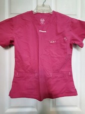Blusa Médica Iguana Med Talla XS-Frambuesa con Borde Rosa Claro-Pecho 19.5"/L 25"