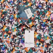 Robert Graham NWT Como Casual Button Down Shirt Size M in White/Multi Pattern