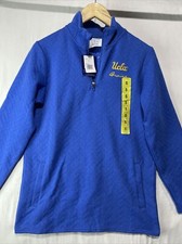 UCLA Bruins Sweater Mens Small Blue Champion Quarter Zip Sweatshirt Pullover