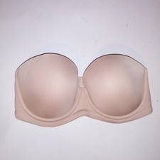 Wacoal Bra 32DD Strapless Lightly Lined Cream Solid Underwire