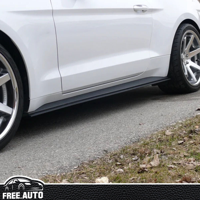 For 15-23 Ford Mustang Side Skirts OE Textured Black PP Rocker Panel Bottom Line