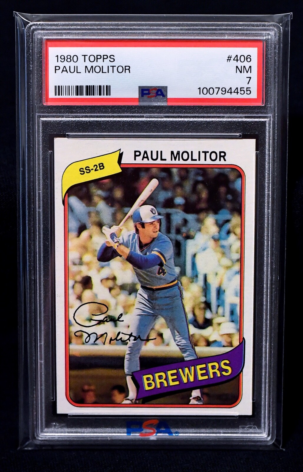 1980 Topps #406 Paul Molitor (2nd full Card) - PSA 7