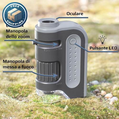 Microbrite plus 60X-120X Microscopio Portatile Con Luci a LED, Ideale per Studen - Foto 3 di 12