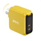 AOHI 100W Type-C Dual-Port Charger PD PPS PSE Certified Smartphone Yellow