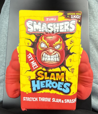ZURU SMASHERS Red Wrestler SLAM HEROES Sand Filled Figure Stretch Throw Smash