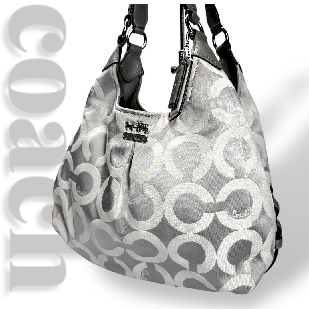 Coach Op Art Canvas Shoulder Bag 21125 Authentic Pre-Owned