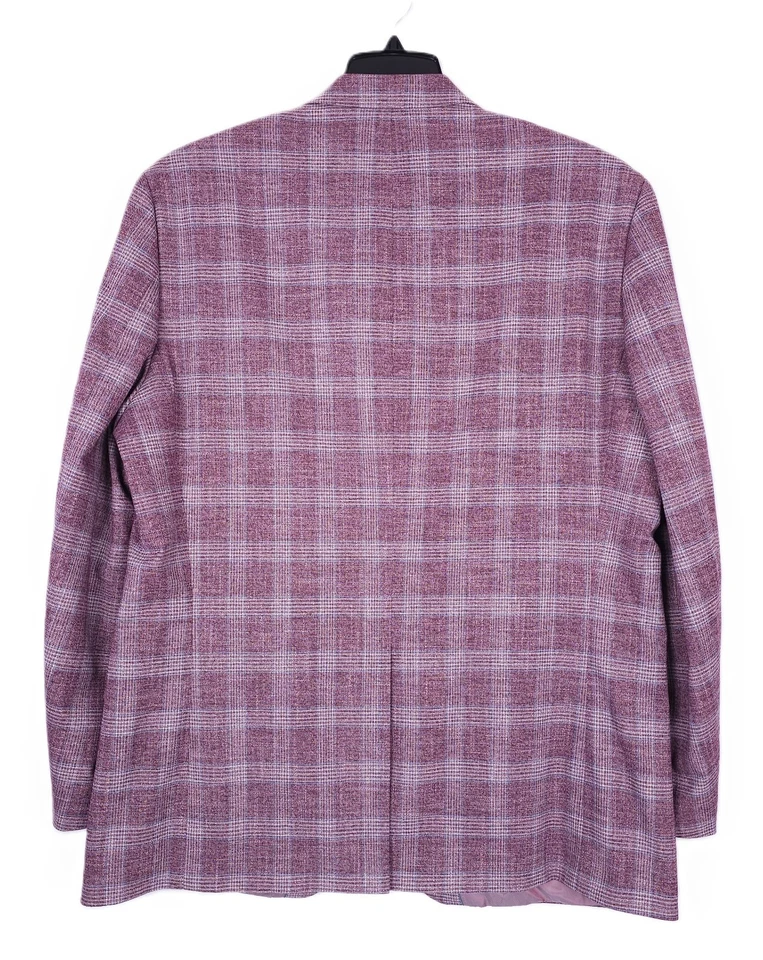 Casaco esportivo elástico masculino Michael Kors ajuste clássico azul borgonha xadrez 46L em excelente estado usado - Imagem 3 de 4