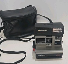 Vintage Polaroid Sun 600 LMS Instant Film Camera With Strap And Bag Untested