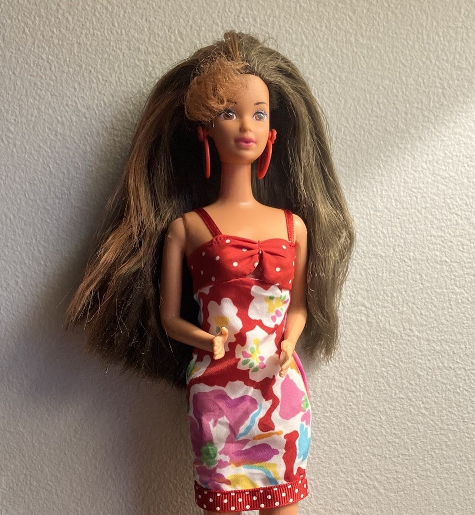 1990 Mattel Barbie All Stars Tennis Theresa, VTG Malaysia Steffi Face, Redressed