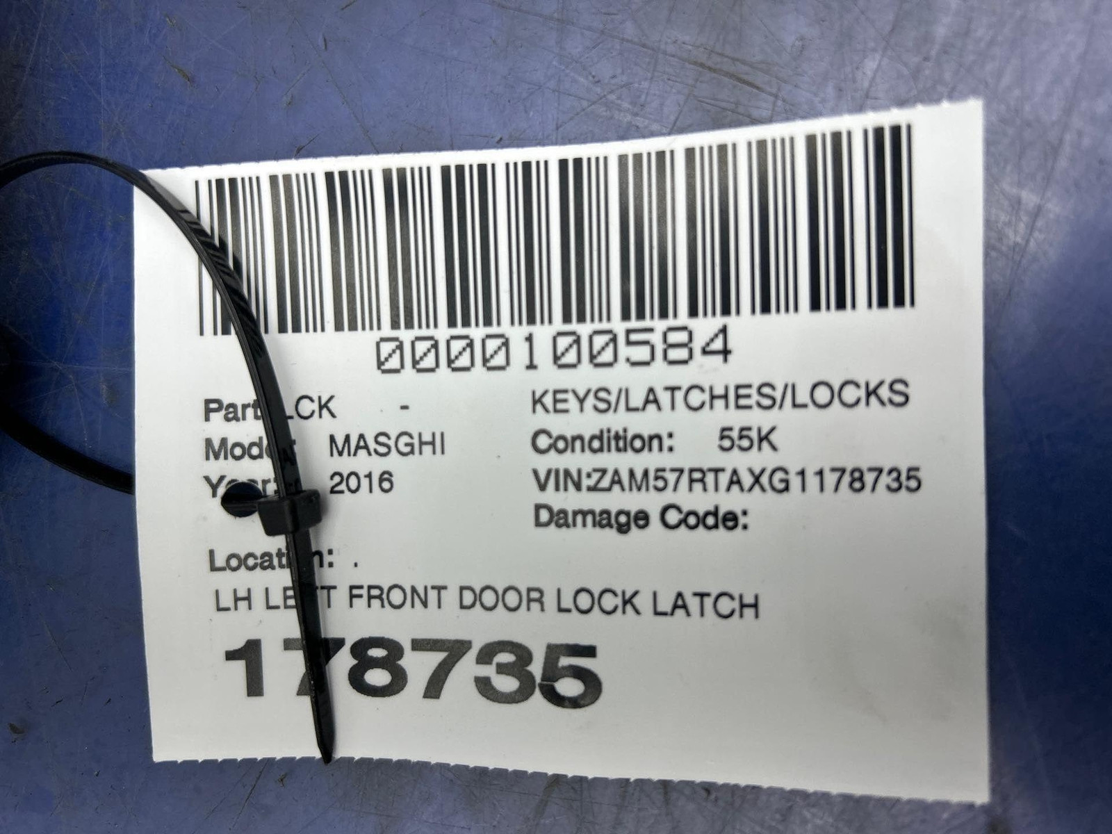 2014-2016 MASERATI GHIBLI M157 OEM LEFT FRONT DOOR LOCK LATCH ACTUATOR 670100892