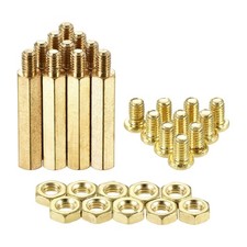 M4 Hexagonal Brass Spacer 26mm + 6mm Pillar Screw Nut Kit 10 Sets