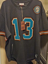  🔥 Dan Marino Miami Dolphins 🐬 Mitchell & Ness Jersey XL Silver Season 1966–90