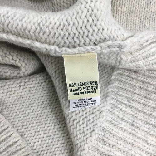 L.L. Suéter BEAN 100 % Lana de Cordero Fair Isle Cremallera Crema Para Mujer Talla L - Imagen 7 de 8