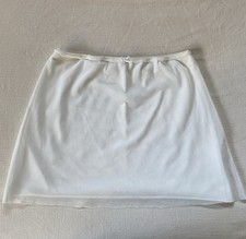 Brandy Melville Perfect Mini White Skirt Lettuce Edge Seam Bow Front One Size