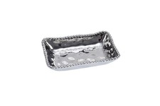 Pampa Bay Silver Titanium Finish Porcelain Rectangular Dish, 7-inch Length