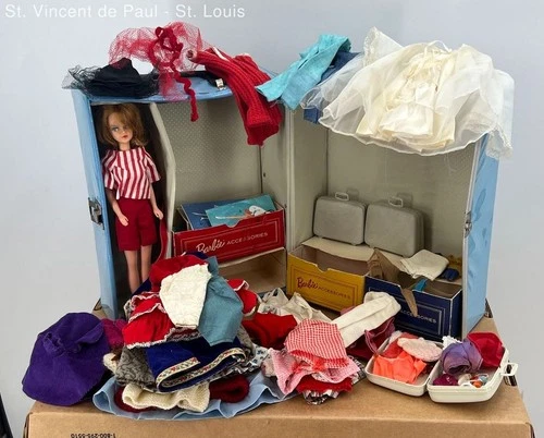 Vintage Tressy Doll with Barbie Case Clothing and Accessories Shoes Dresses