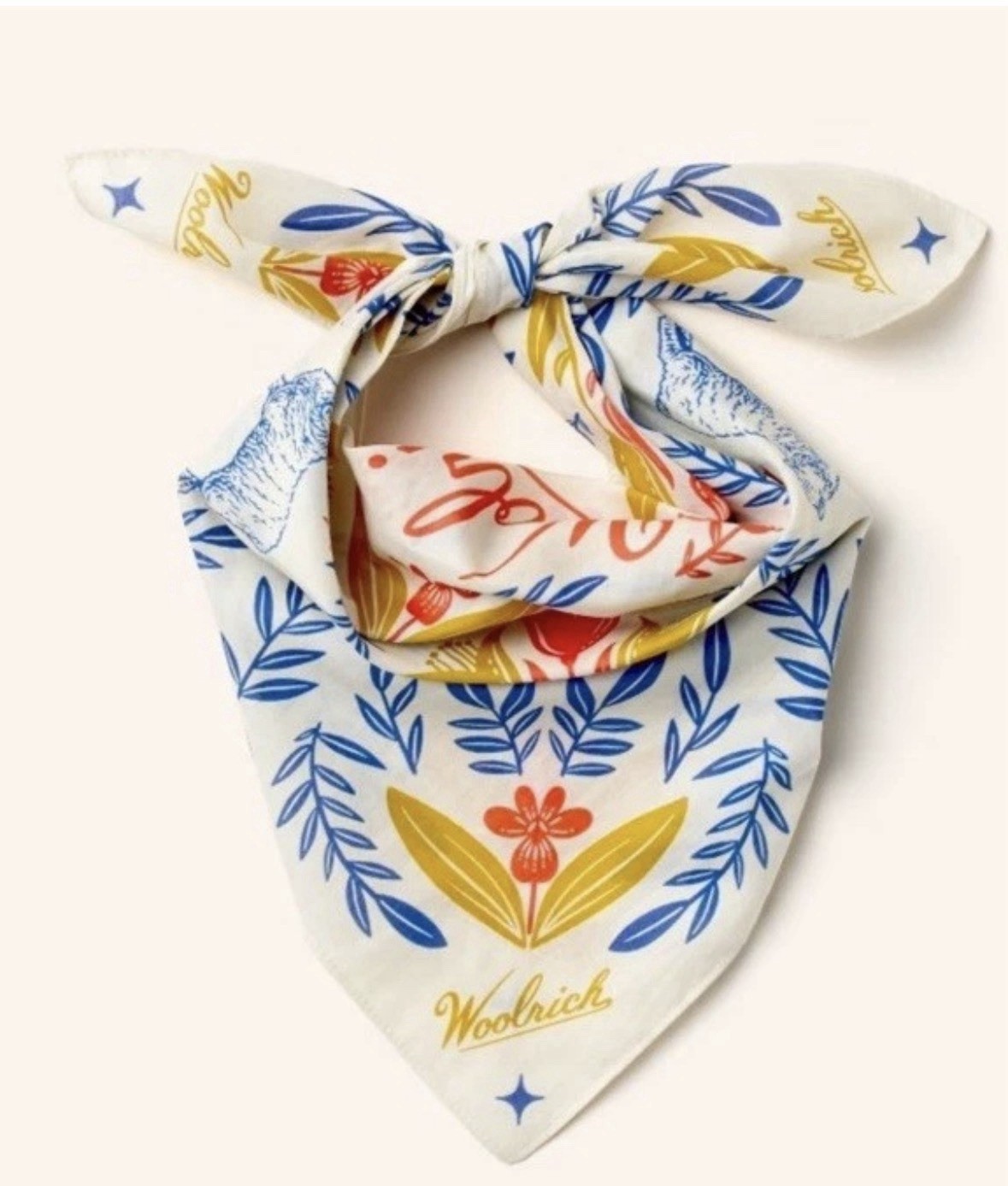 Woolrich Target 22” Bandana Scarf Cotton Graphic Print Sheep Floral Sold Out HTF image 4