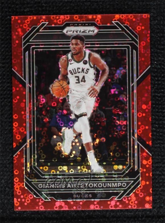 2022-23 Panini Prizm Fast Break Red Prizm 79/100 Giannis Antetokounmpo #96 hs9