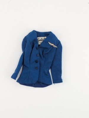 Mattel Barbie Blue Career Doll Coat/Jacket w/ Wing Pin for 11 in Fashion Doll