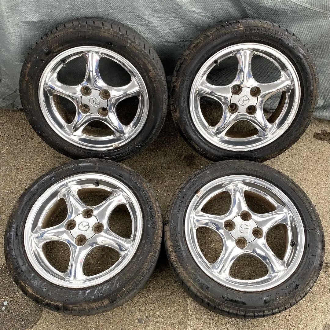 Image of JDM 10th anniversary car NB8C 15 plated aluminum wheel set Roadster No Tires