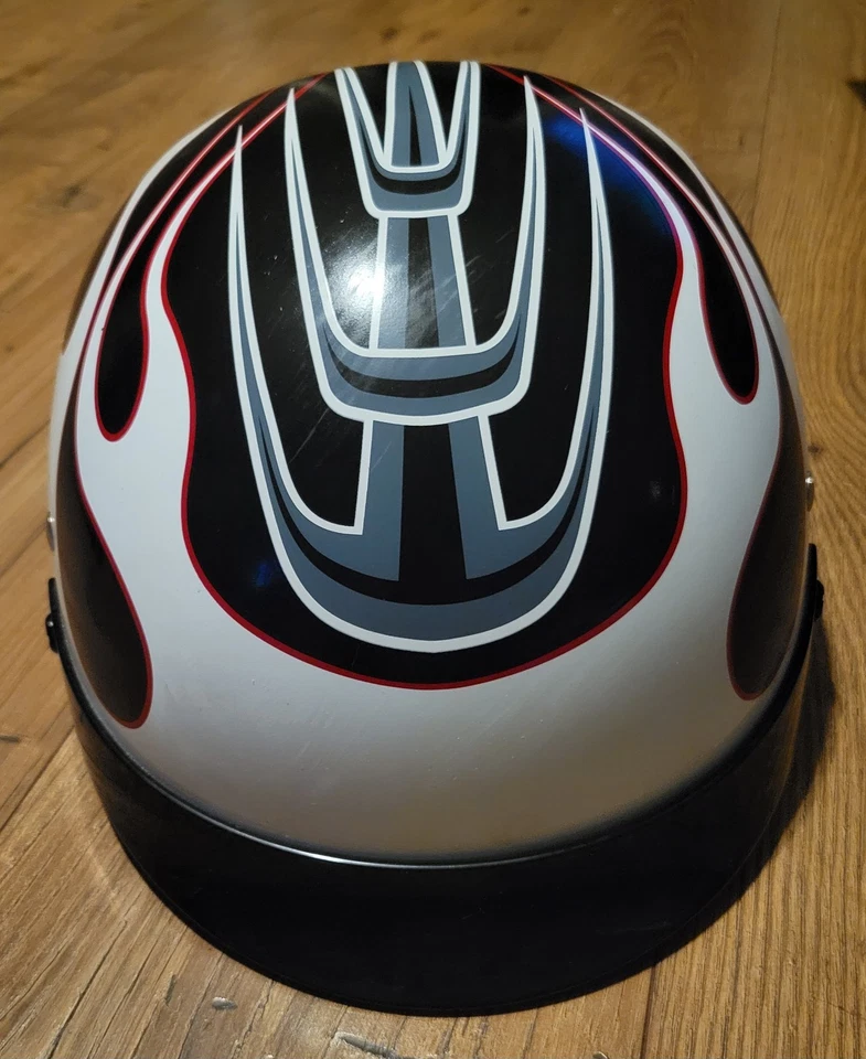 CS Cruiser Rat Rod Half Shell Motorcycle Helmet DOT Flame Pattern 52-518 MC-1F - Image 4 of 4